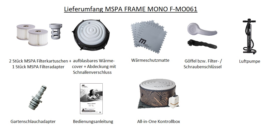 MSpa Whirlpool MONO 2024 für 8 Personen XXL Outdoor Pool aufblasbar DWF F-MO082W