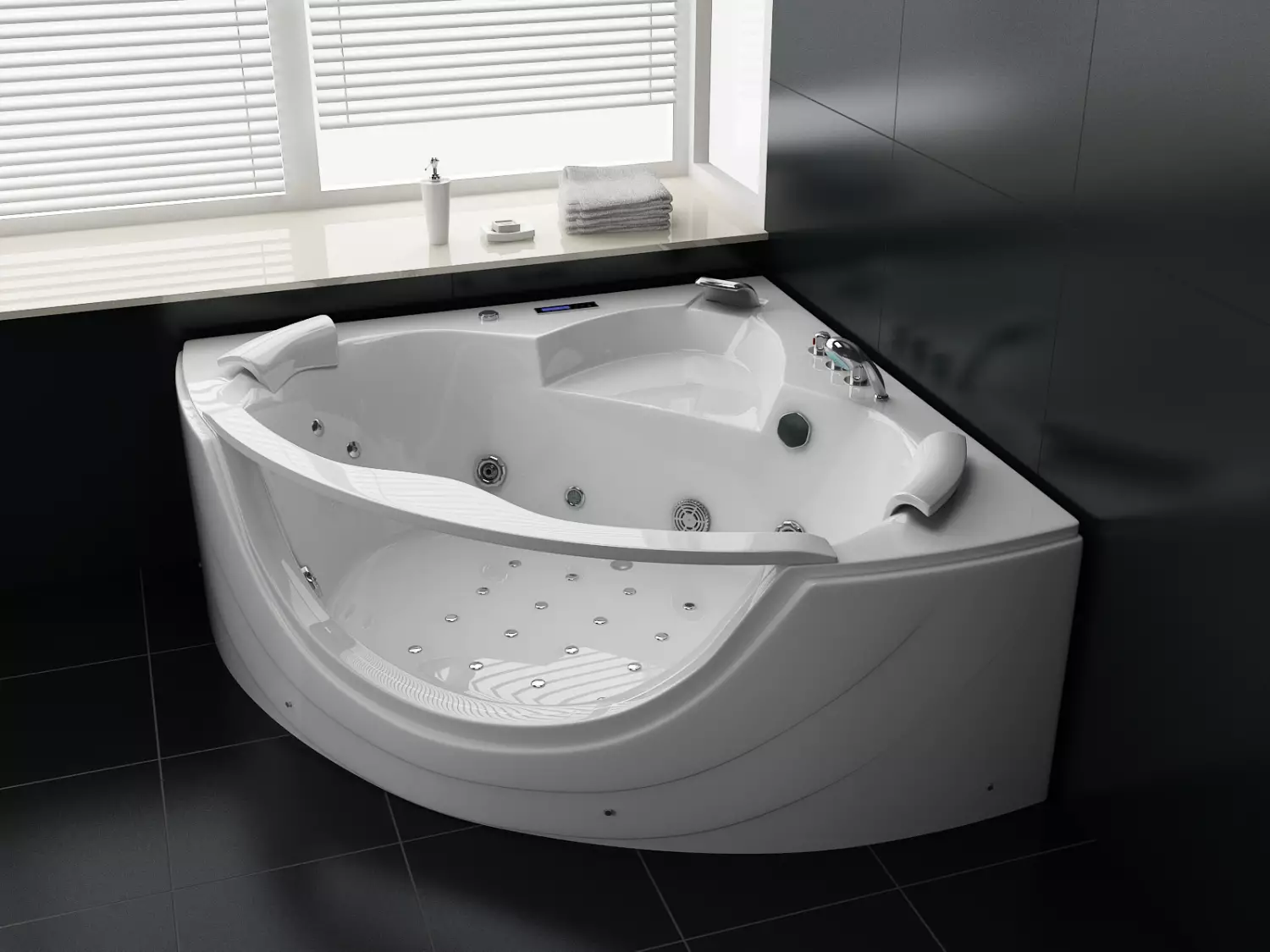 Whirlpool Indoor Badewanne Milano - 150 cm - inkl. LED, OZON, Soundsystem