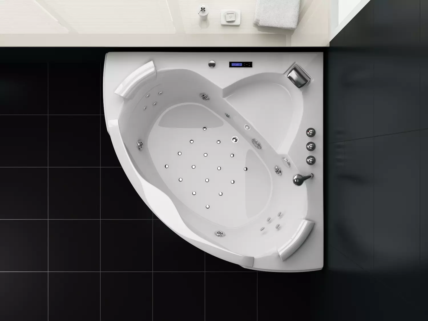Whirlpool Indoor Badewanne Milano - 150 cm - inkl. LED, OZON, Soundsystem