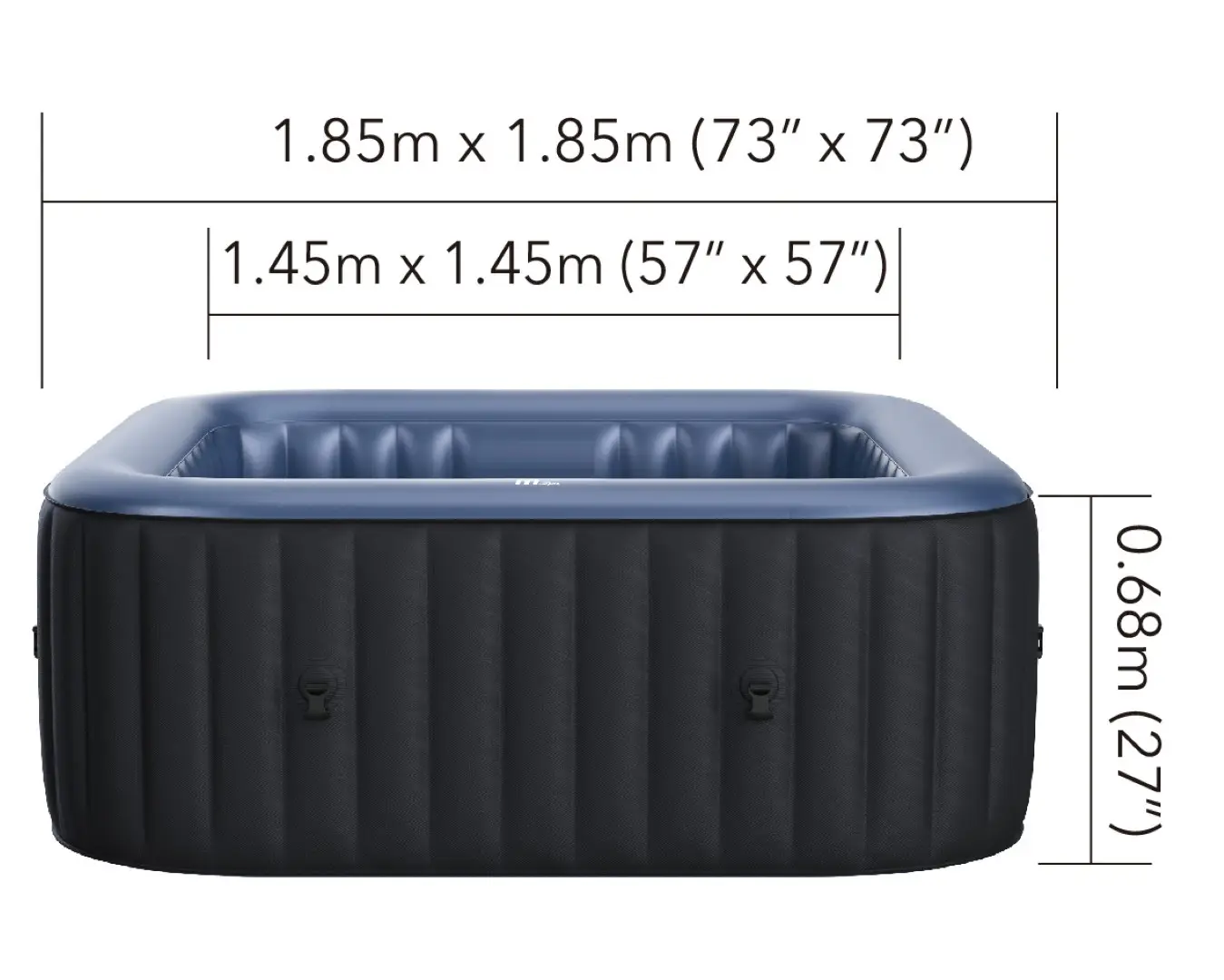 MSPA aufblasbarer Whirlpool TEKAPO neu Modell 2026 inkl. UVC / 132 Luftdüsen - 185 cm - Outdoor Pool XXL 6 Personen