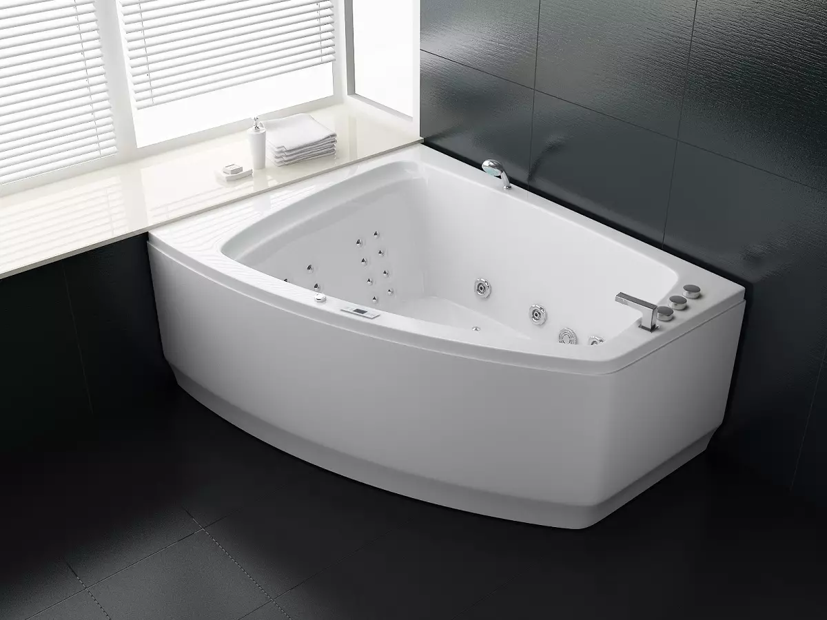 Whirlpool Indoor Badewanne Verona Beta - 180 x 140 cm - inkl. LED, Ozon, Soundsystem