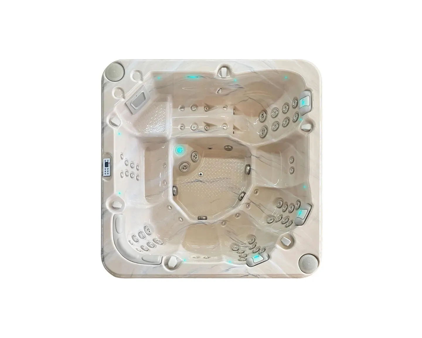 PassionSpa Whirlpool REFLECT 228 x 228 x 85 cm - XXL / bis zu 7 Personen - Farbe: Braun 