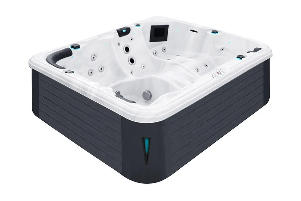 PassionSpa Whirlpool REPOSE 254 x 204 x 85 cm - XXL / bis zu 6 Personen - Farbe: Anthrazit