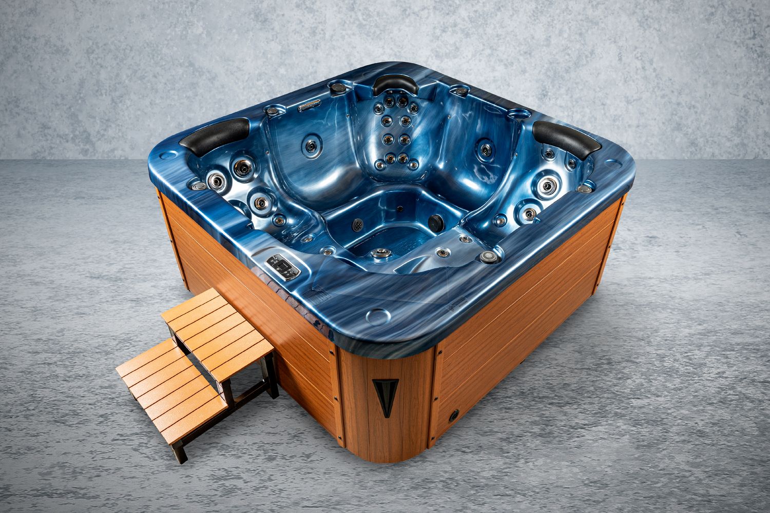 Bellagio American XXL Whirlpool Torina Ocean Blue Teak | Indoor & Outdoor Pool Bellagio American XXL Whirlpool Torina Ocean Blue Teak | Indoor & Outdoor Pool