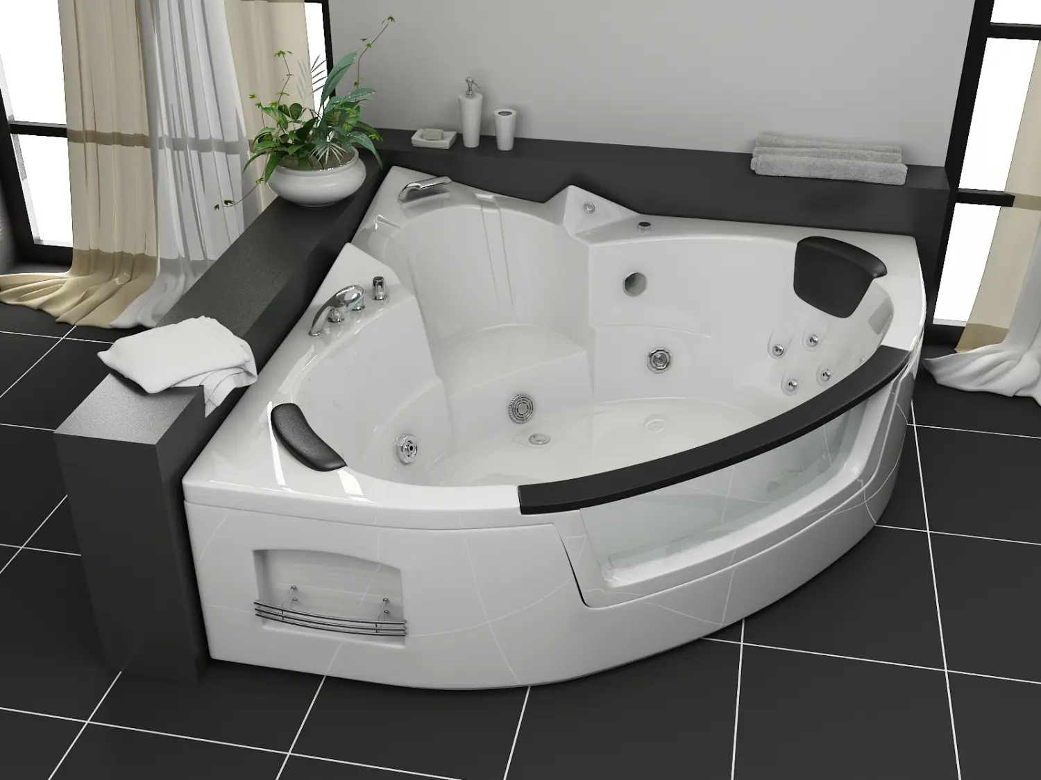 Whirlpool Indoor Badewanne Venezia 152x152cm