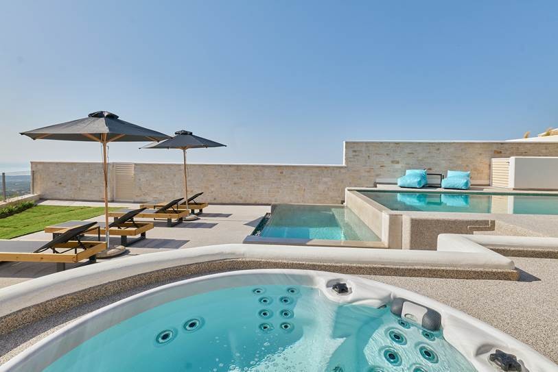 PassionSpa Whirlpool RECHARGE 200 x 200 x 85 cm - XXL / bis zu 7 Personen - Farbe: Braun / Holz