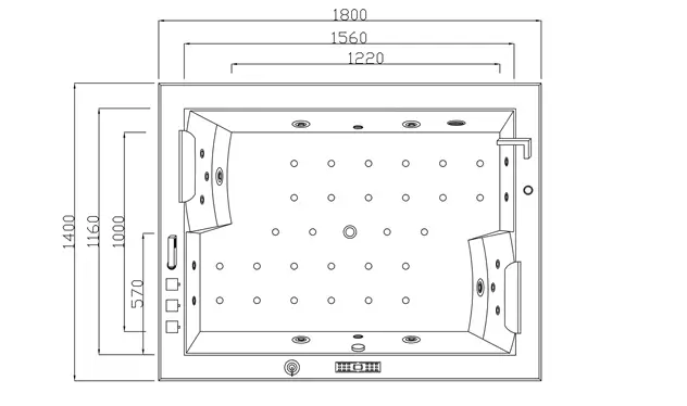 Whirlpool Indoor Badewanne Super Torino WHITE - 180 x 142 x 74 cm - inkl. LED, OZON, Soundsystem