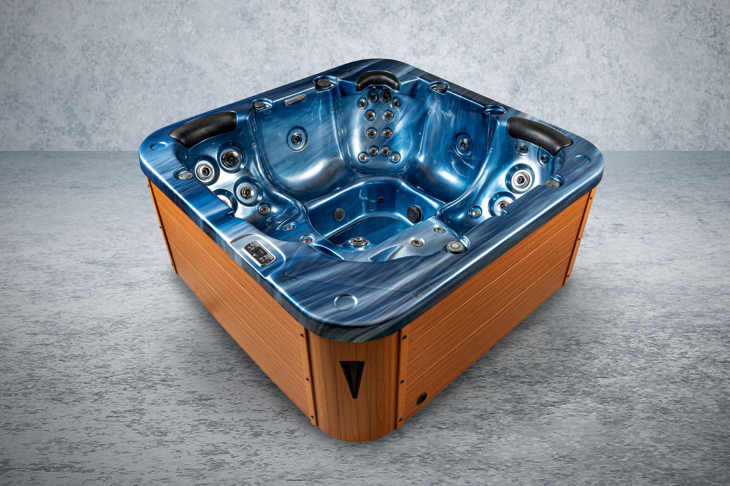 Bellagio American XXL Whirlpool Torina Ocean Blue Teak | Indoor & Outdoor Pool