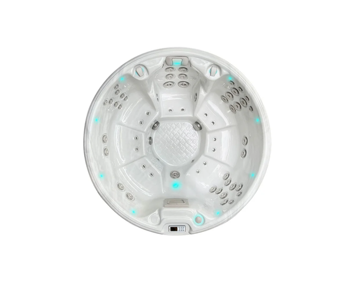 PassionSpa Whirlpool RECHARGE 200 x 200 x 85 cm - XXL / bis zu 7 Personen - Farbe: Braun / Holz