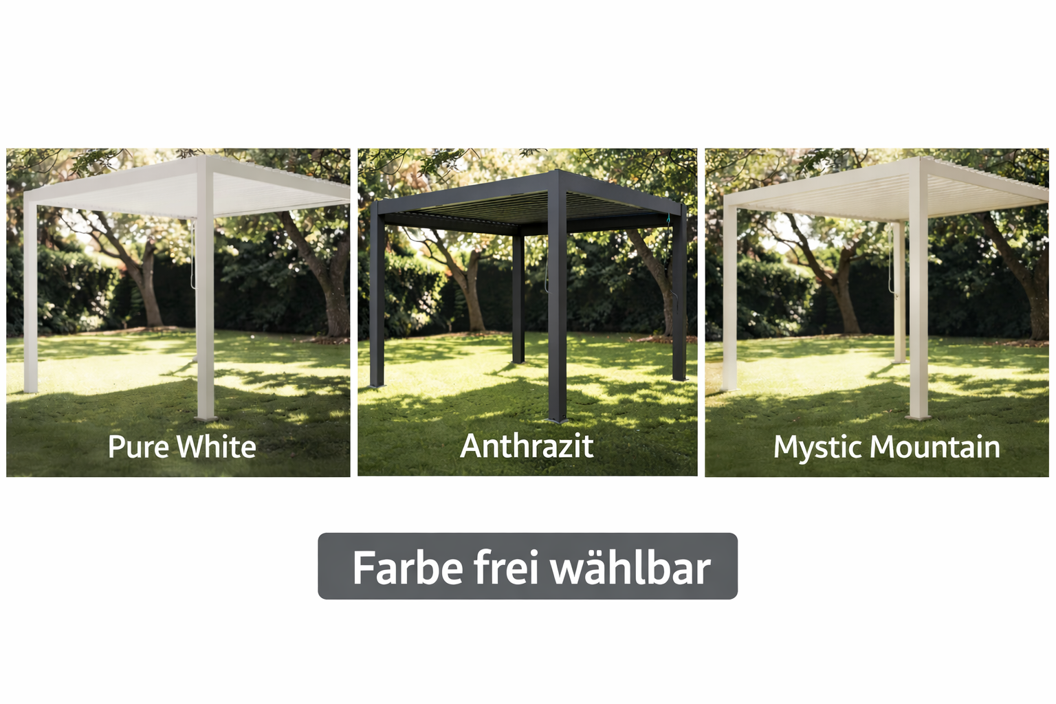  Pergola / Gazebo Milano PREMIUM 300 x 400 x 250 cm - XXL - Farbe: Anthrazit