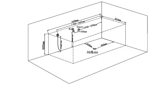 Whirlpool Indoor Badewanne Torino II Black - 182 x 90 x 65 cm - inkl. LED, OZON, Soundsystem