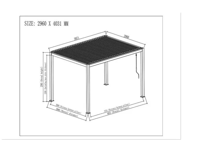  Pergola / Gazebo Milano PREMIUM 300 x 400 x 250 cm - XXL - Farbe: Anthrazit