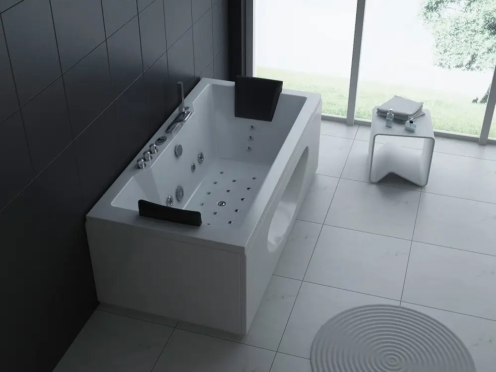 Whirlpool Indoor Badewanne Exclusive Torino II - 180 x 90 cm - inkl. LED, Ozon, Soundsystem