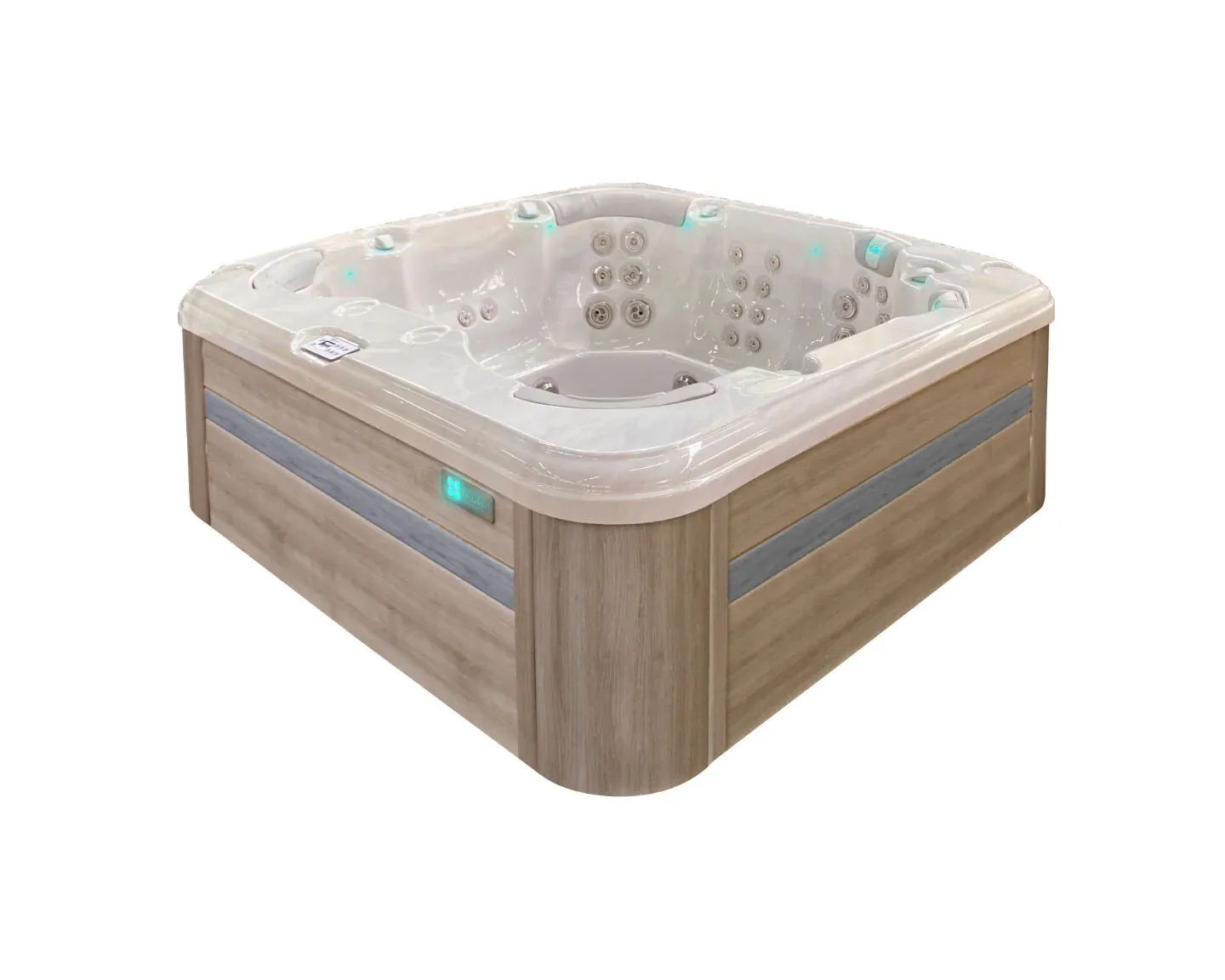 PassionSpa Whirlpool RESETTLE 228 x 228 x 85 cm - XXL / bis zu 8 Personen - Farbe: Braun