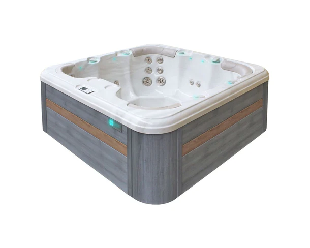 PassionSpa Whirlpool REWIND 204 x 204 x 85 cm - XXL / bis zu 7 Personen - Farbe: Grau