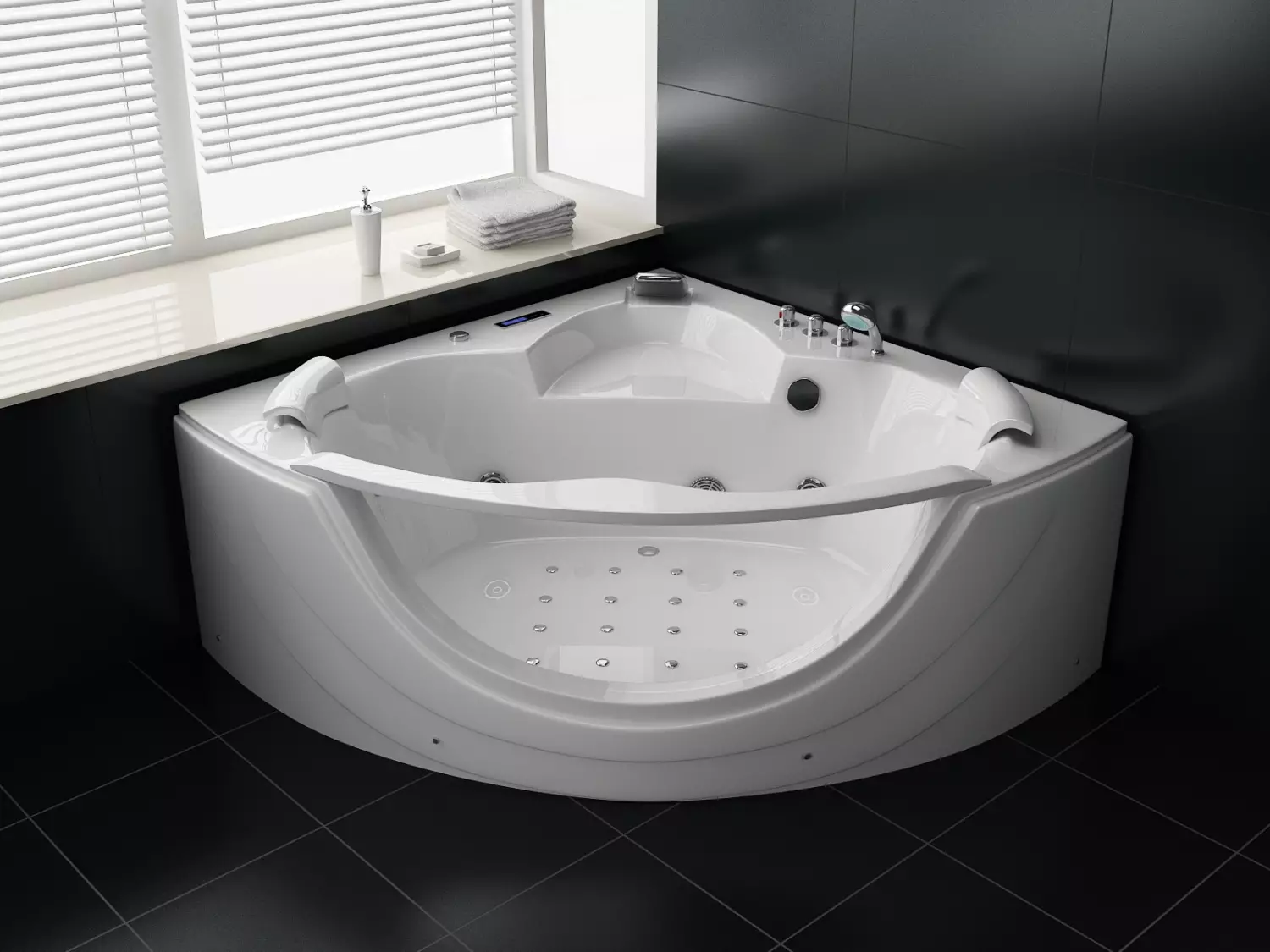 Whirlpool Indoor Badewanne Milano - 150 cm - inkl. LED, OZON, Soundsystem