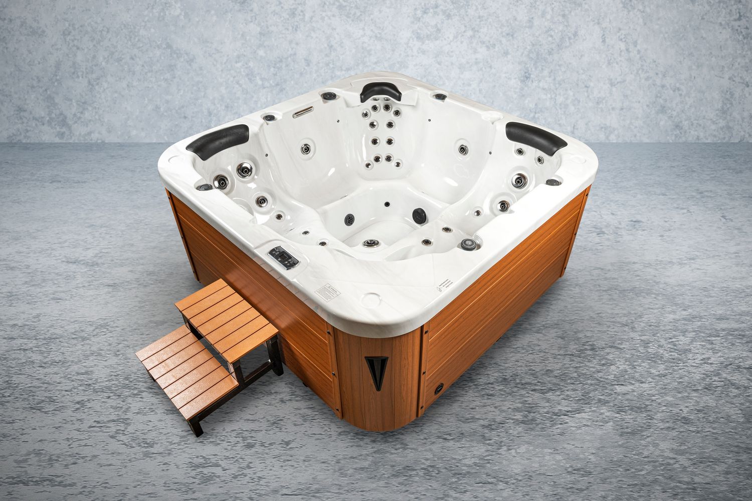 Bellagio American XXL Whirlpool Torina Sterling Silver / Teak | Indoor & Outdoor Pool