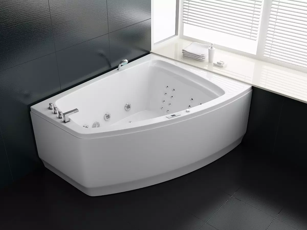 Whirlpool Indoor Badewanne Verona Alpha - 180 x 140 cm - inkl. LED, Ozon, Soundsystem