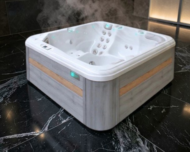 PassionSpa Whirlpool RELAX 204 x 204 x 85 cm - XXL / bis zu 5 Personen - Farbe: Grau