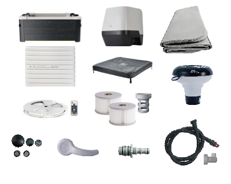 MSpa Whirlpool OSLO Saphire Modell 2025 inkl. LED / WiFi / UVC / 120 Luftdüsen / 8 Hydromassagedüsen