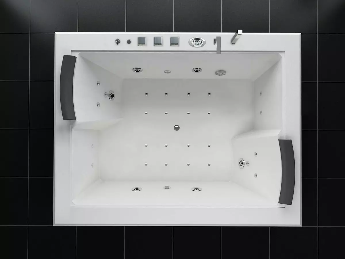 Whirlpool Indoor Badewanne Super Torino WHITE - 180 x 142 x 74 cm - inkl. LED, OZON, Soundsystem