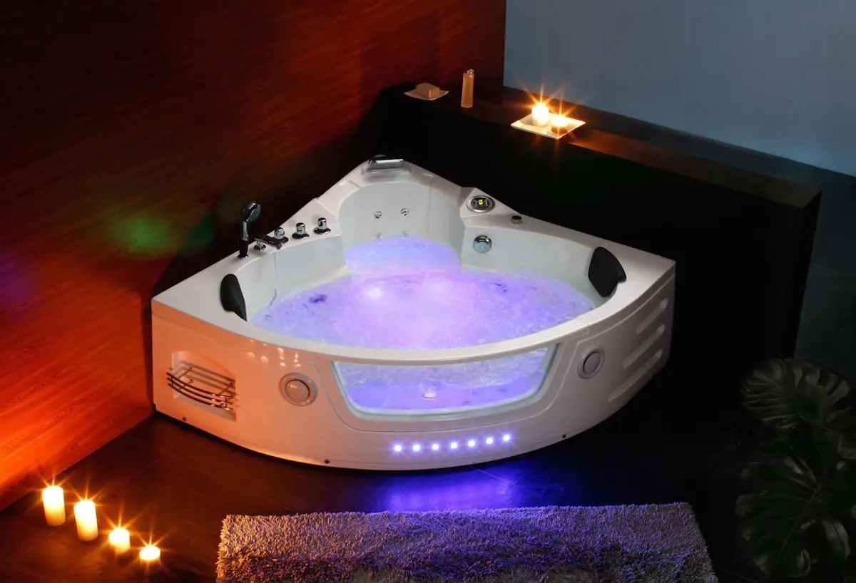 Whirlpool Indoor Badewanne Milano II - inkl. LED, OZON, Soundsystem - Luxus Indoor Wanne