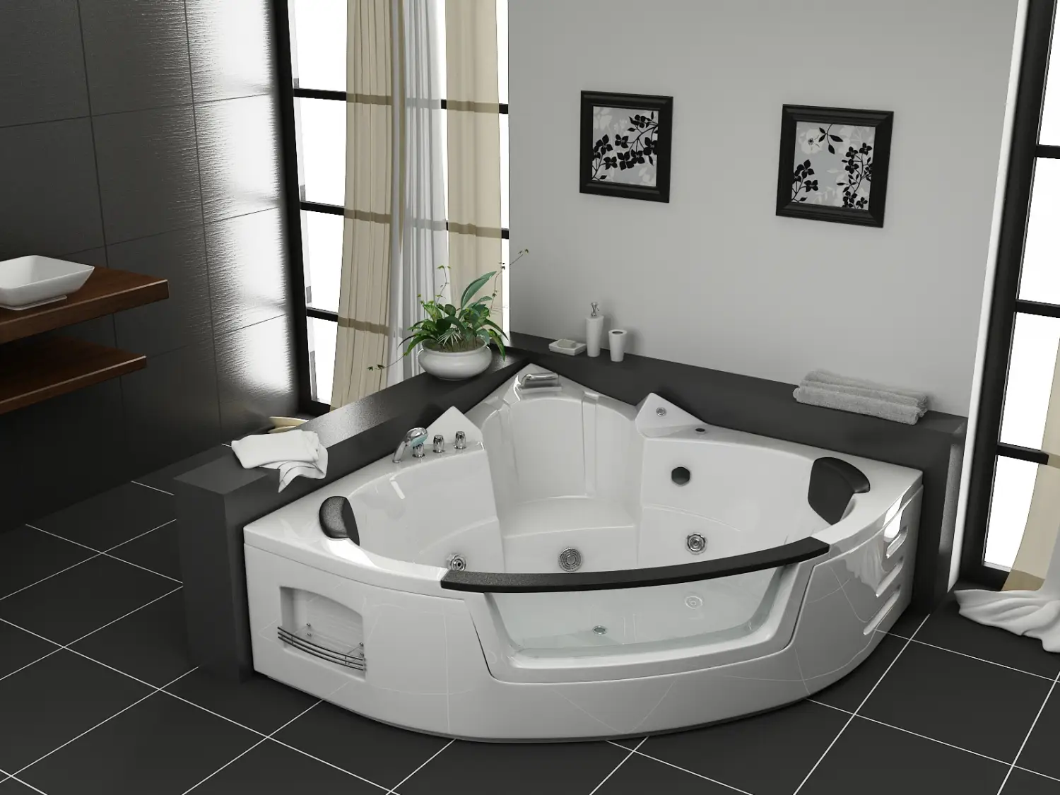 Whirlpool Indoor Badewanne Venezia 152x152cm
