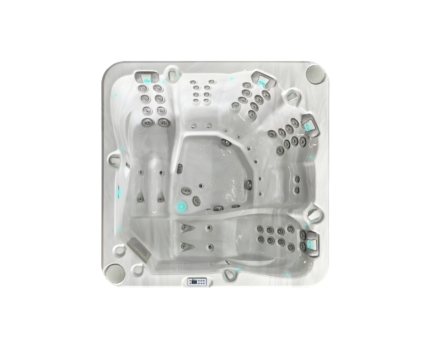 PassionSpa Whirlpool RETREAT 228 x 228 x 85 cm - XXL / bis zu 6 Personen - Farbe: Grau