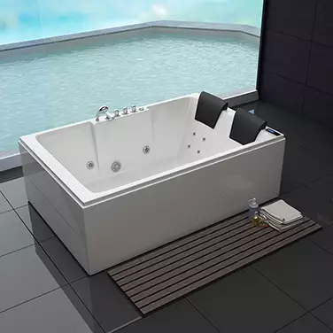 Whirlpool Indoor Badewanne Torino III - 180 x 120 cm - inkl. LED, Ozon, Soundsystem