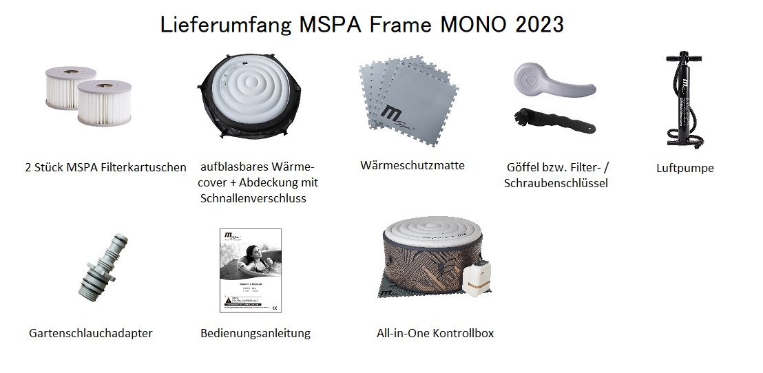 MSpa Whirlpool 2024 Frame MONO 6 Personen Outdoor Pool XL aufblasbar 