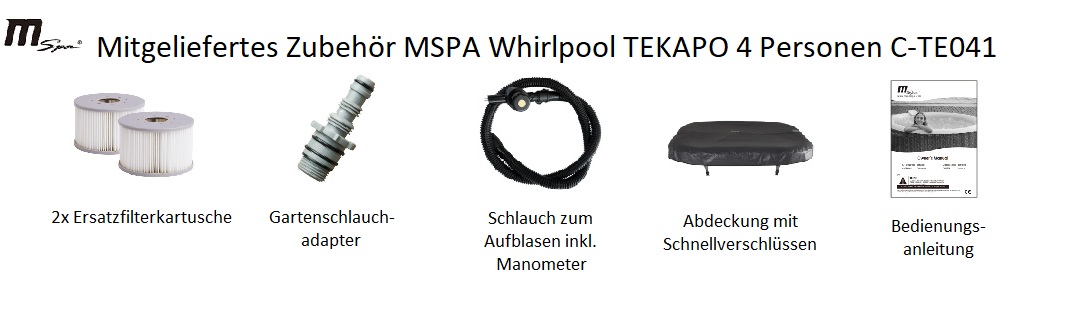 MSPA Whirlpool TEKAPO Comfort für 4 Personen C-TE041 aufblasbar Indoor- & Outdoor Pool