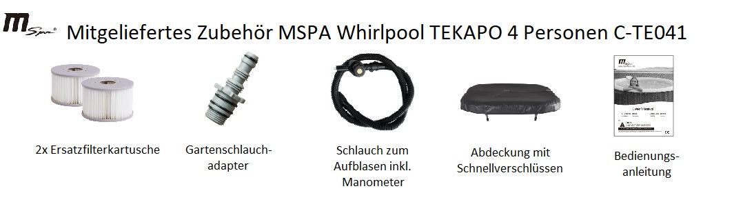 MSPA Whirlpool TEKAPO Comfort für 4 Personen C-TE041 aufblasbar Indoor- & Outdoor Pool MSPA Whirlpool TEKAPO Comfort für 4 Personen C-TE041 aufblasbar Indoor- & Outdoor Pool