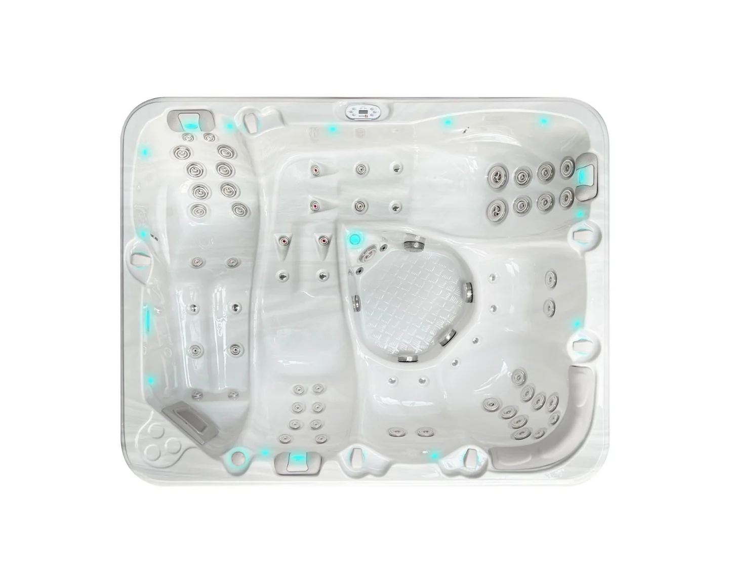 PassionSpa Whirlpool REPOSE 254 x 204 x 85 cm - XXL / bis zu 6 Personen - Farbe: Anthrazit