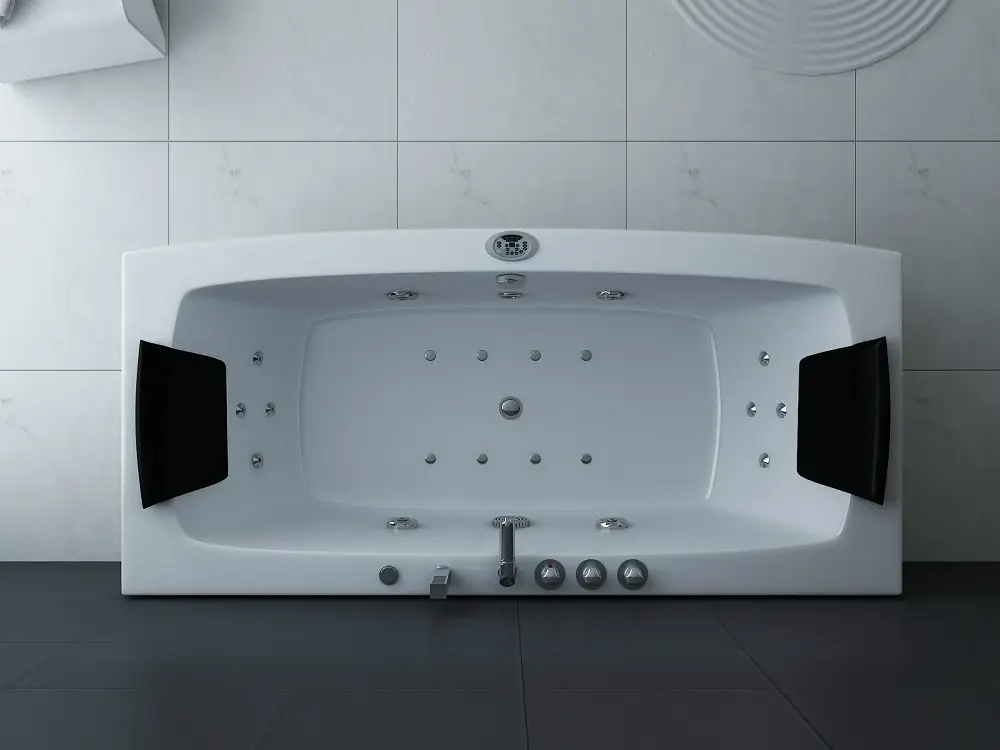 Whirlpool Indoor Badewanne Torino I - 170 x 80 x 62 cm - inkl. LED, OZON, Soundsystem