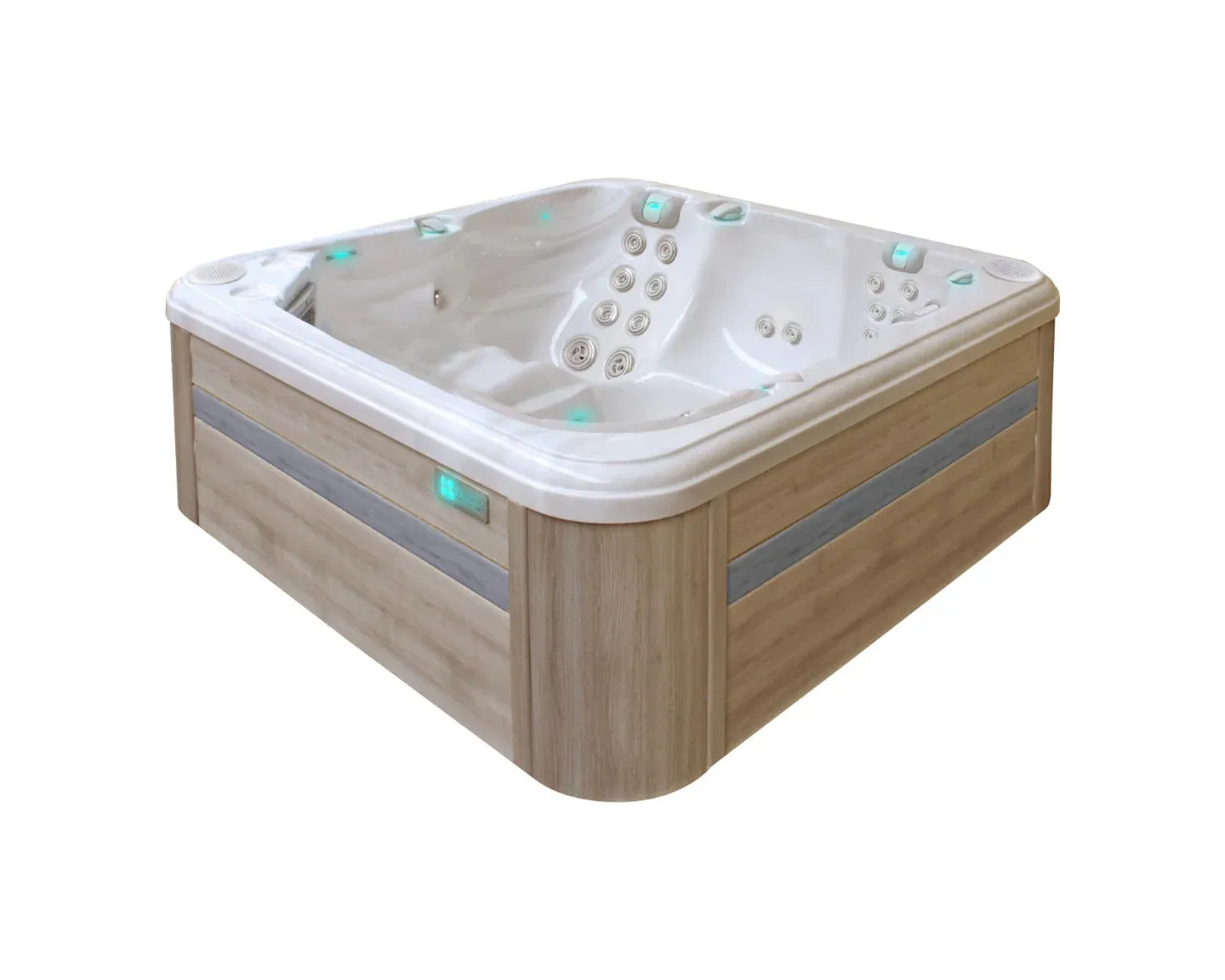 PassionSpa Whirlpool REFLECT 228 x 228 x 85 cm - XXL / bis zu 7 Personen - Farbe: Braun 
