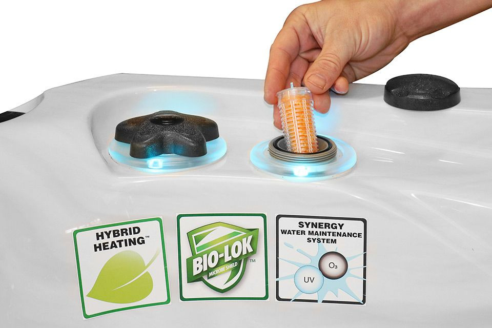 PassionSpa Whirlpool RELAX 204 x 204 x 85 cm - XXL / bis zu 5 Personen - Farbe: Grau