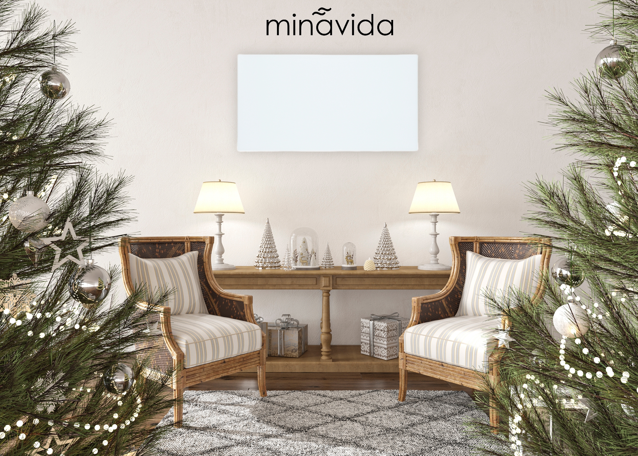 Infrarotheizung Minavida MVA-700 Watt Infrarot Wandheizung Glas Heizkörper inkl. Thermostat WiFi