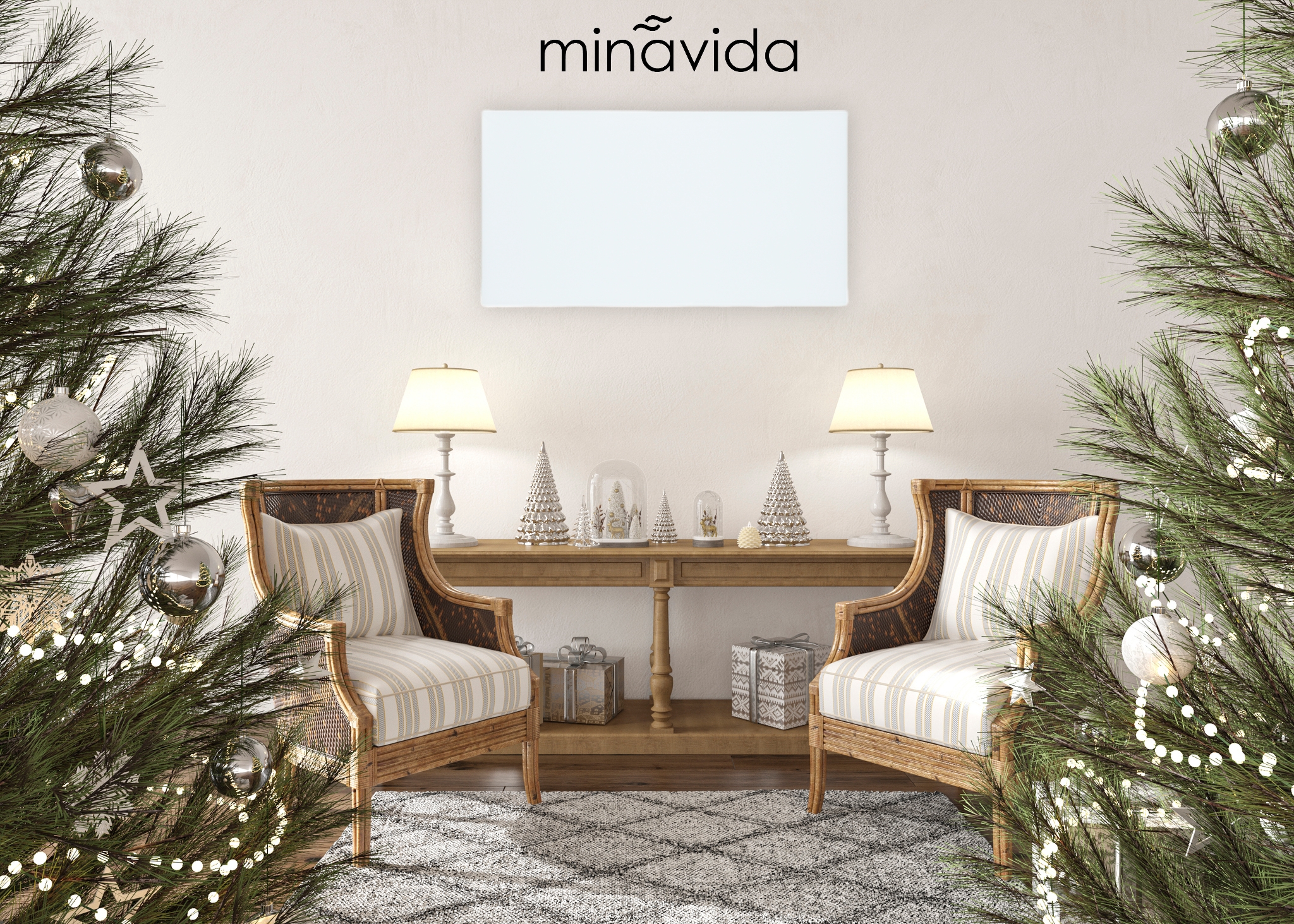 Infrarotheizung Minavida MVA-700 Watt Infrarot Wandheizung Glas Heizkörper inkl. Thermostat WiFi