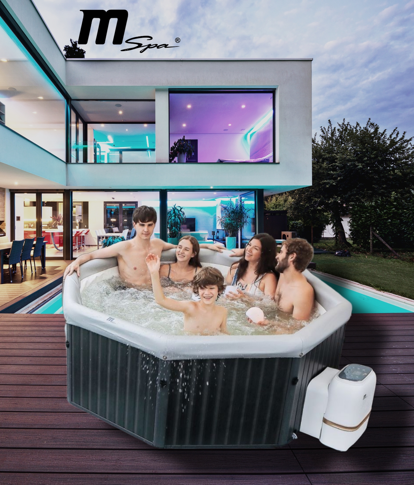 MSpa Whirlpool NEU 2024 TUSCANY Frame Outdoor Indoor Pool XXL 6 Personen F-TU062W