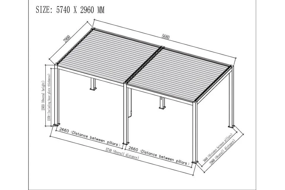 Pergola / Gazebo SHADOW PREMIUM White 600 x  400 x 250 cm - XXXL