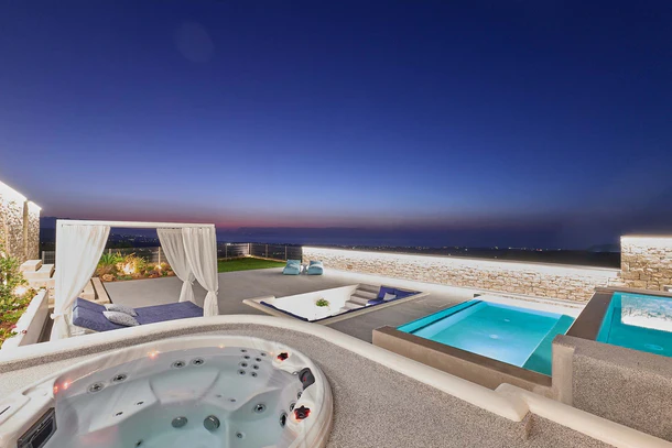 PassionSpa Whirlpool RECHARGE 200 x 200 x 85 cm - XXL / bis zu 7 Personen - Farbe: Braun / Holz