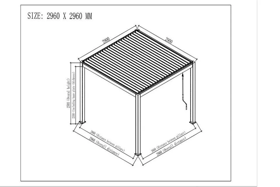 Pergola / Gazebo Milano PREMIUM 300 x 300 x 250 cm - XL - Farbe: Kaltweiß