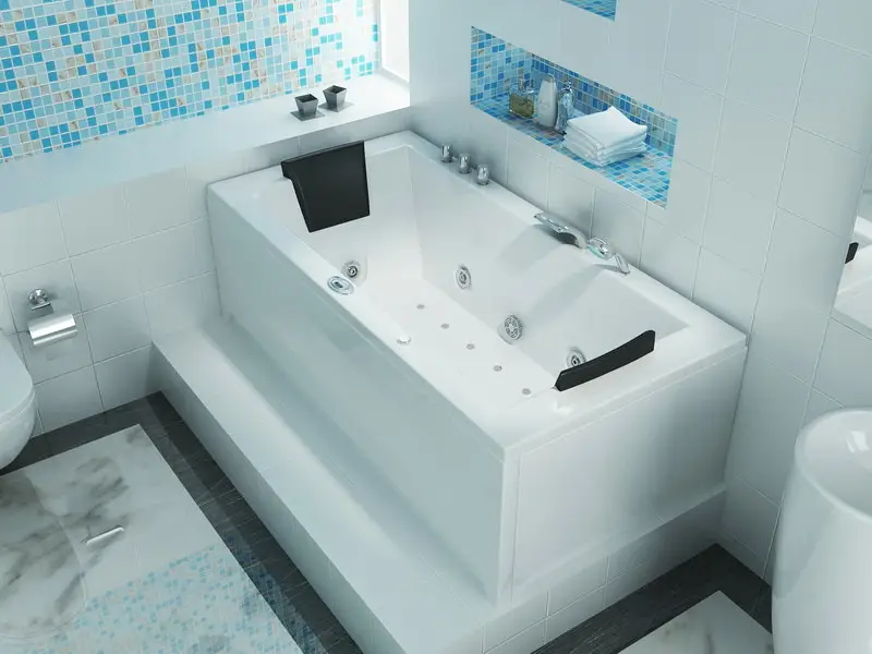 Whirlpool Indoor Badewanne Torino II - 182 x 90 x 65 cm - inkl. LED, OZON, Soundsystem