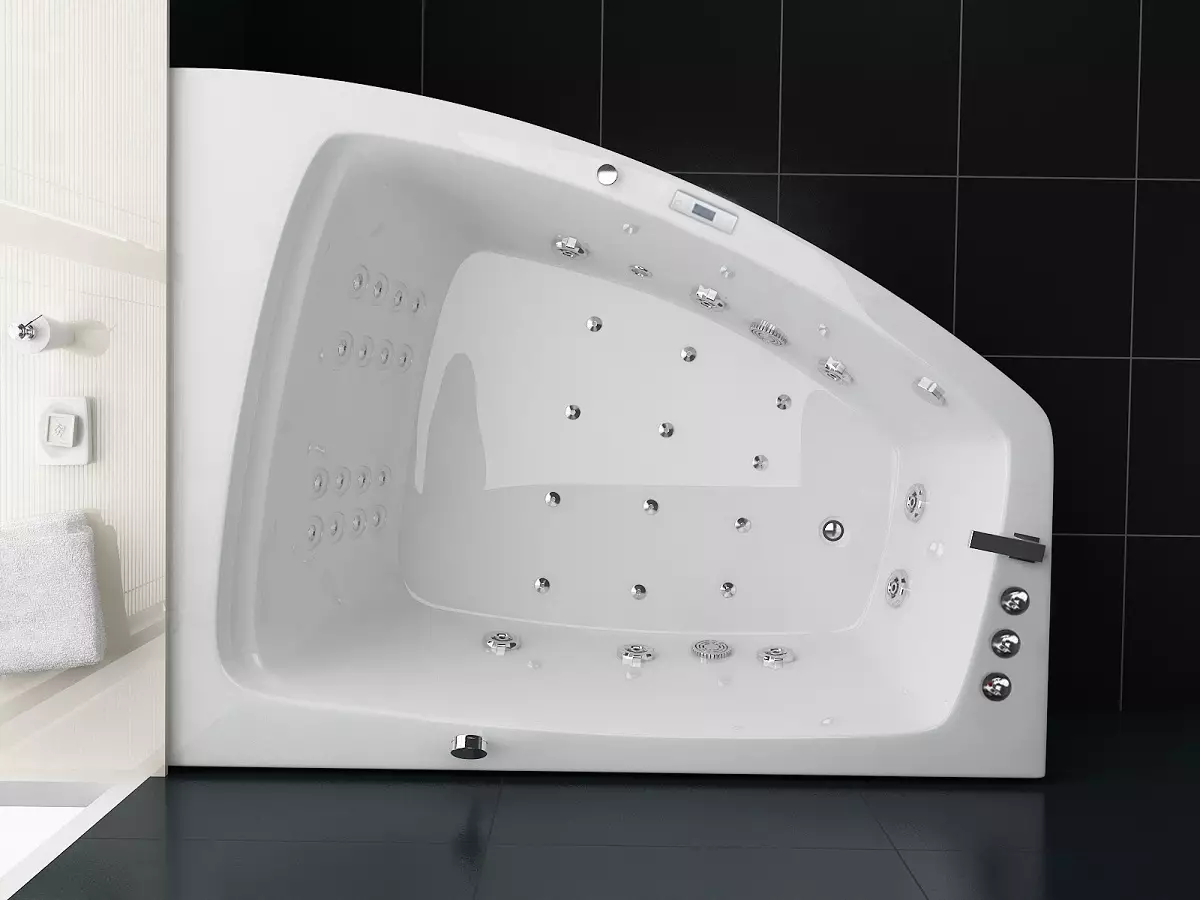 Whirlpool Indoor Badewanne Verona Alpha - 180 x 140 cm - inkl. LED, Ozon, Soundsystem
