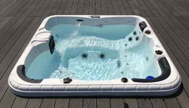 PassionSpa Whirlpool REFRESH 204 x 204 x 85 cm - XXL / bis zu 5 Personen - Farbe: Hellgrau