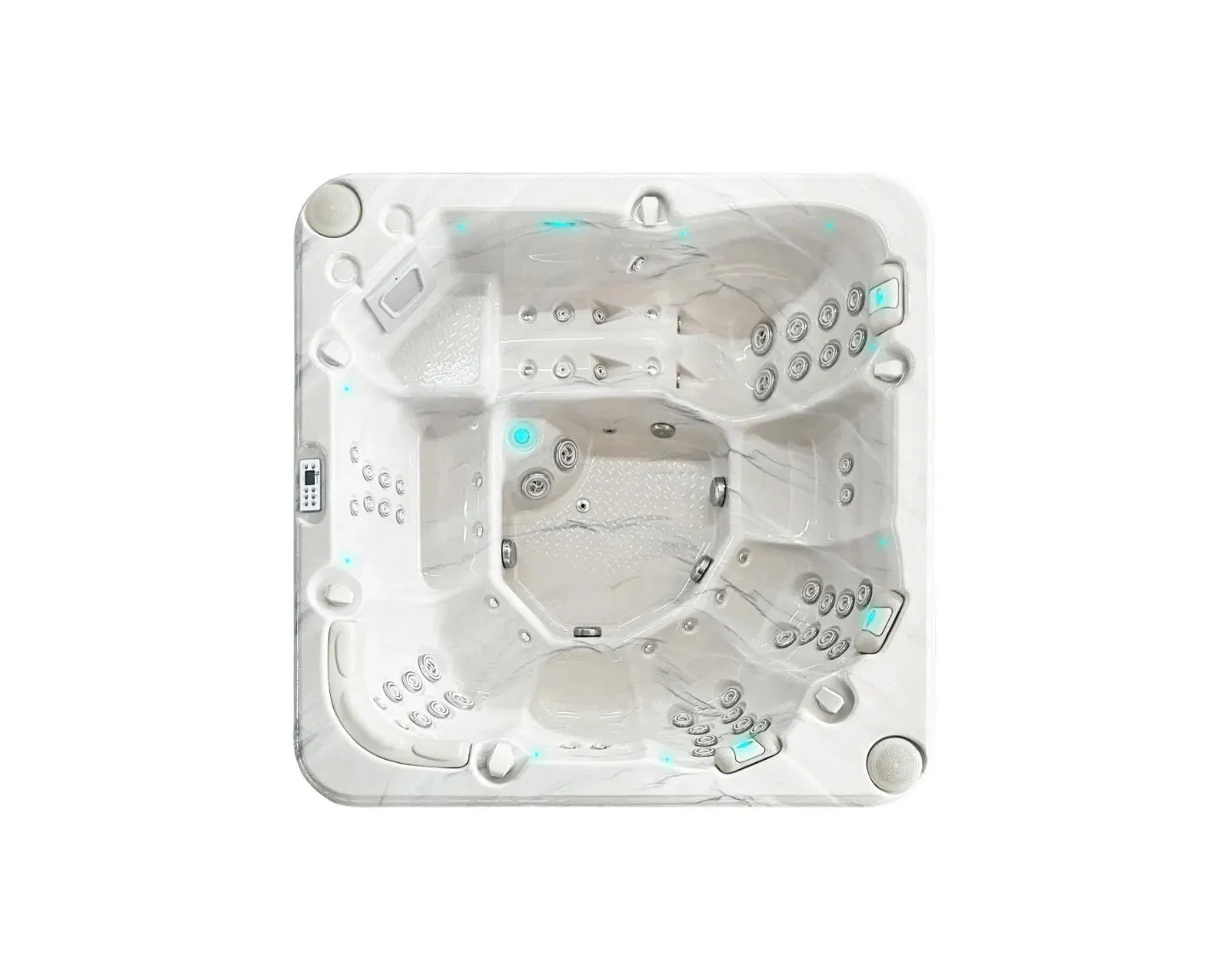 PassionSpa Whirlpool REFLECT 228 x 228 x 85 cm - XXL / bis zu 7 Personen - Farbe: Braun 