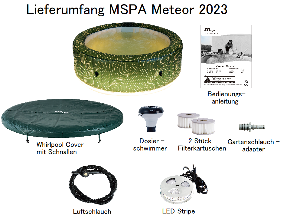 MSPA aufblasbarer Whirlpool METEOR neu Modell 2023 Outdoor Pool XXL 6 Personen