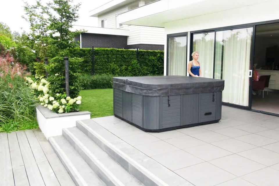PassionSpa Whirlpool REPOSE 254 x 204 x 85 cm - XXL / bis zu 6 Personen - Farbe: Anthrazit
