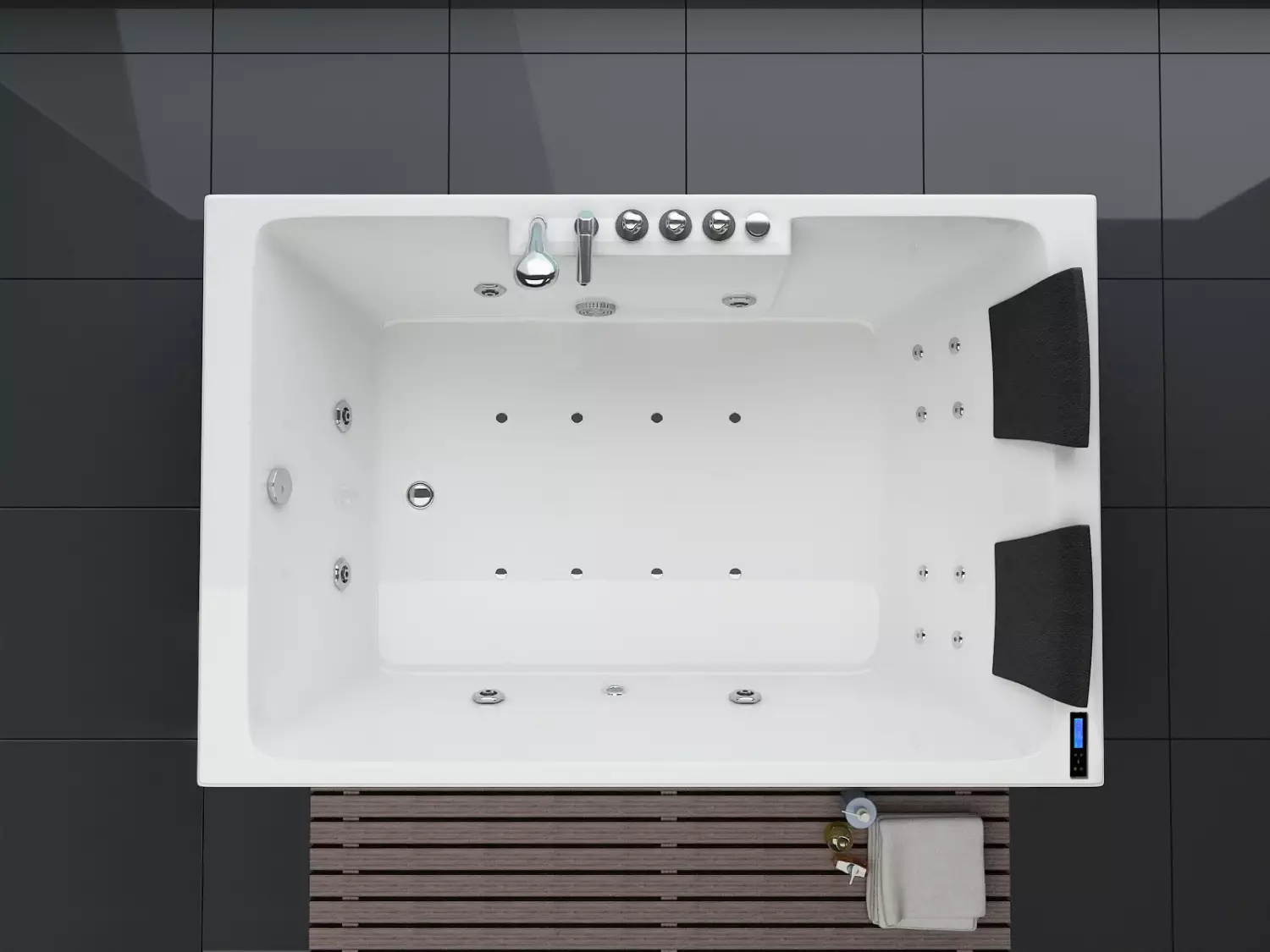Whirlpool Indoor Badewanne Torino III - 180 x 120 cm - inkl. LED, Ozon, Soundsystem
