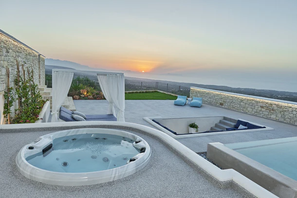 PassionSpa Whirlpool RECHARGE 200 x 200 x 85 cm - XXL / bis zu 7 Personen - Farbe: Braun / Holz